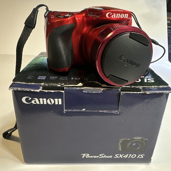 Canon Other - Canon PowerShot SX410 IS 20.0MP Digital Camera Red 40x Zoom Tested With Battery